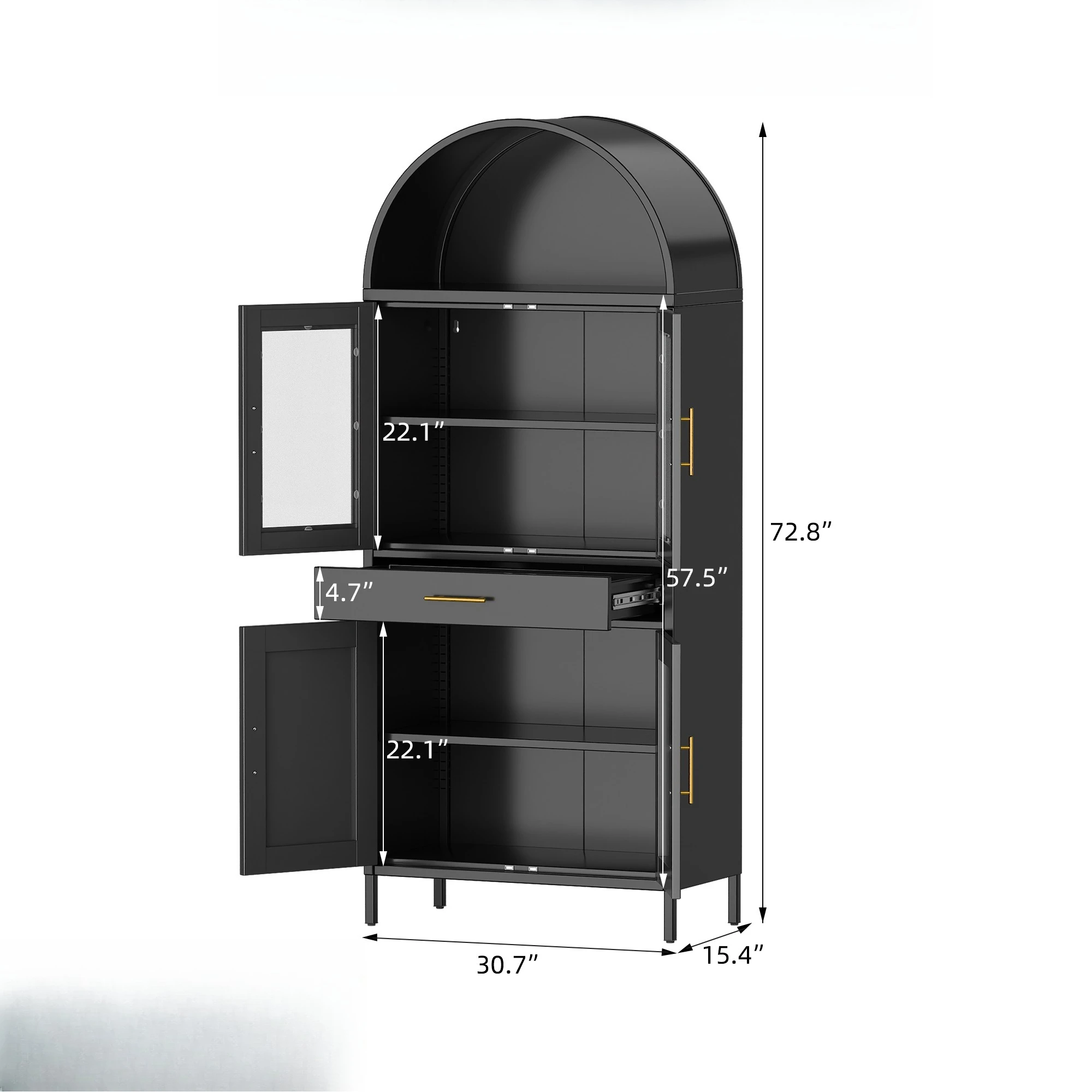 Gewölbter Schattenspind, gewölbter Schrank