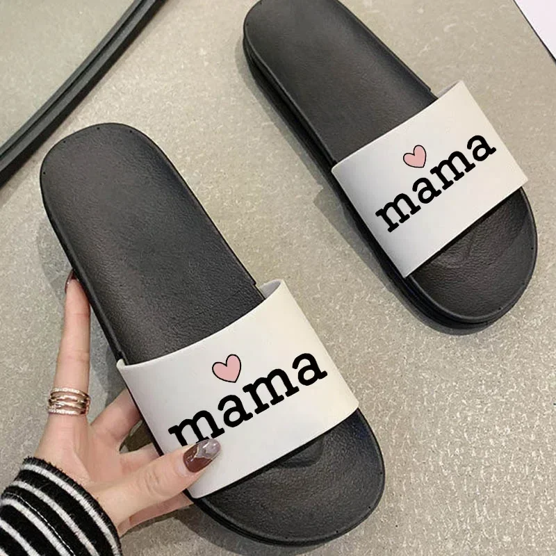 Gift For Mother Pink Love Heart  Summer Fashion Open Toe Flip Flops Aesthetic Indoor Bedroom Home Shoes ladies