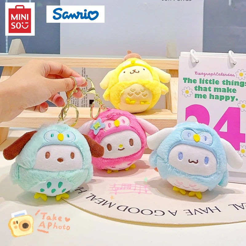 Miniso New Sanrio Ghost Kuromi Keychain Plush Doll Bag Pendant Cute Melody Pendant Doll Cartoon Creative Owl Decoration Keyring