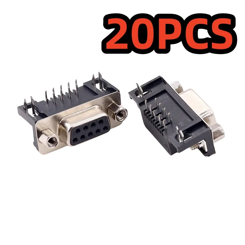 20PCS DR9/15/25/37 DB Male/Female Head Solder Board Plug in Plate 90 Degree Bent Foot/Pin Serial VGA Socket