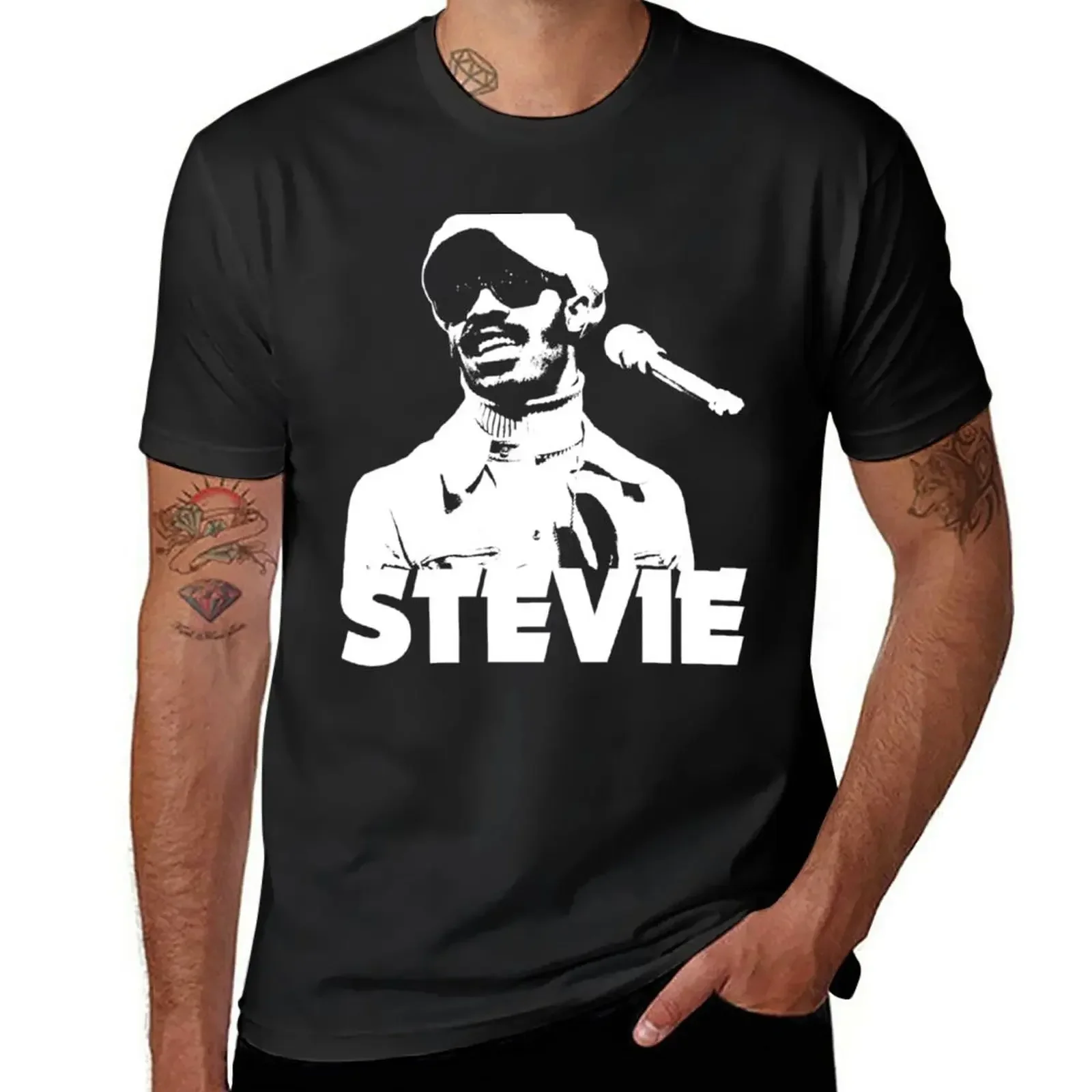 Футболка Stevie Wonder, графическая футболка, футболка ca, черная футболка, летний топ, футболка большого и высокого размера для мужчин