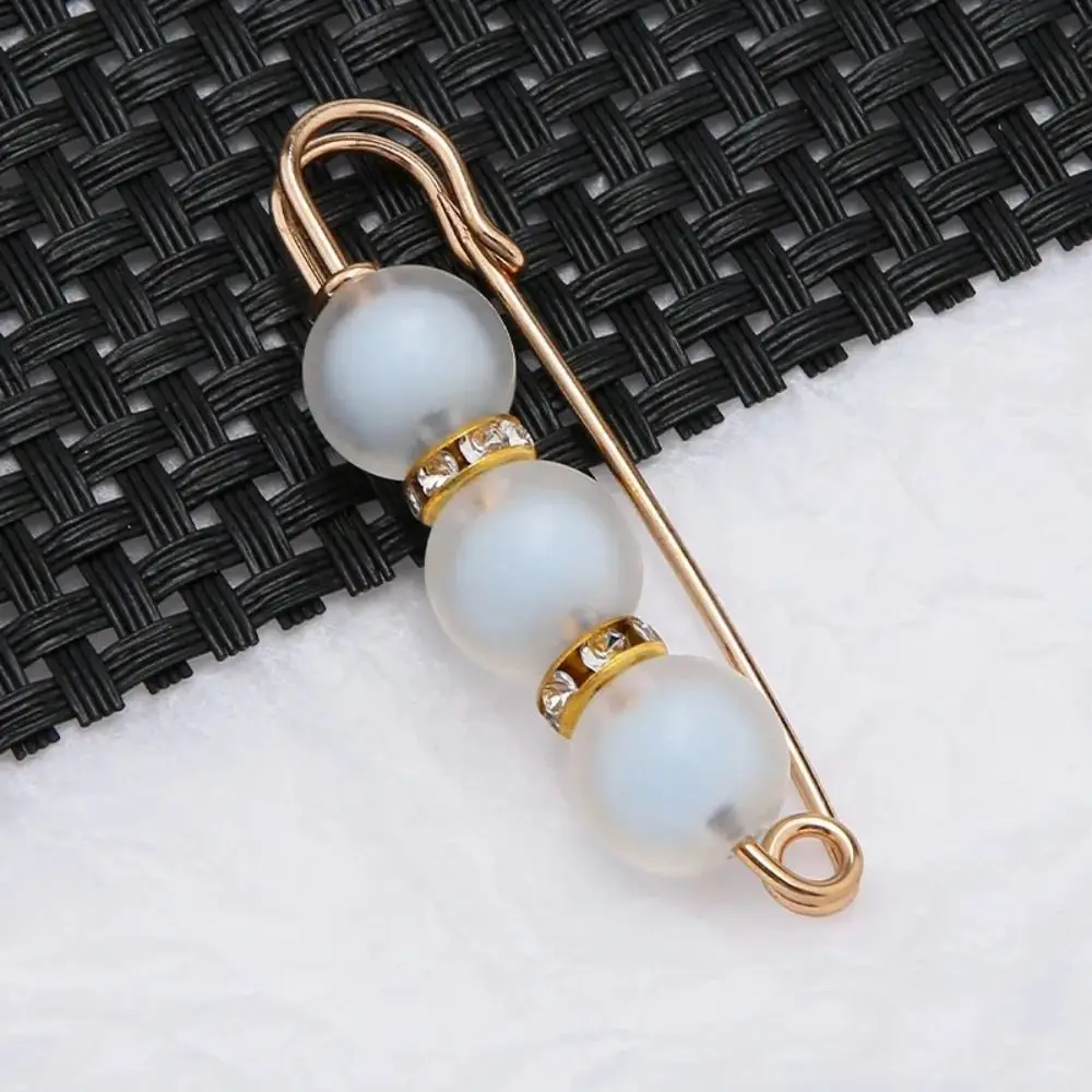 Acrylic Detachable Metal Pins Geometric Frosted Bead Sewing-Free Buckles for Jeans Korean Style Brooch U-Shape