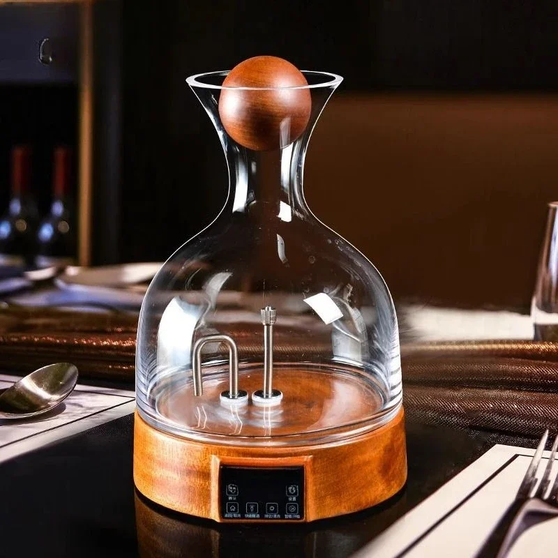 Intelligent electric atomizing decanter, red wine set, crystal red wine jug, solid wood base, fast and automatic decanting