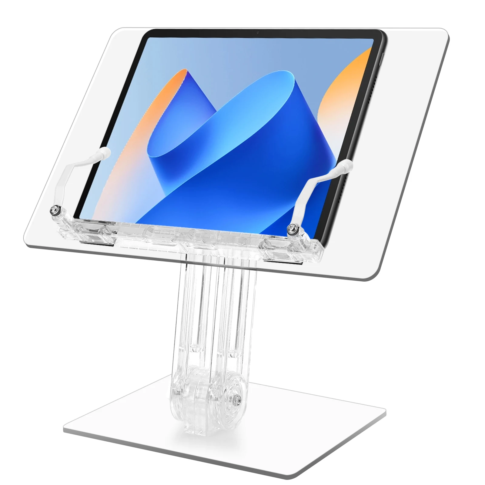 

Acrylic Tablet Stand 180° Rotation Liftable Reading Book Holder Swivel Tablet Stand Tablet Bracket for iPad Book Desktop Holder