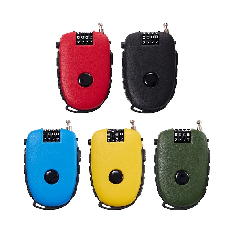 Portable Steel Wire Lock With Cow Stretchable Steel Wire Helmet Lock Baby Stroller Lock Portable Steel Wire Lock