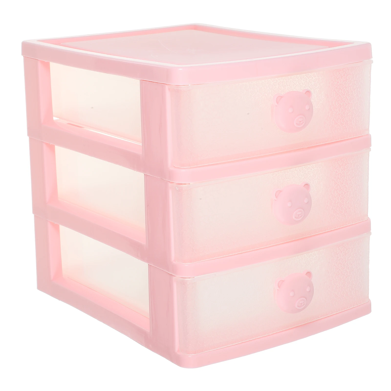 

1 Layer Small Drawer Storage Box Transparent Plastic Desktop ganizer 4 Tiers Mini Stationery Holder Desk Tidy White Pink Color