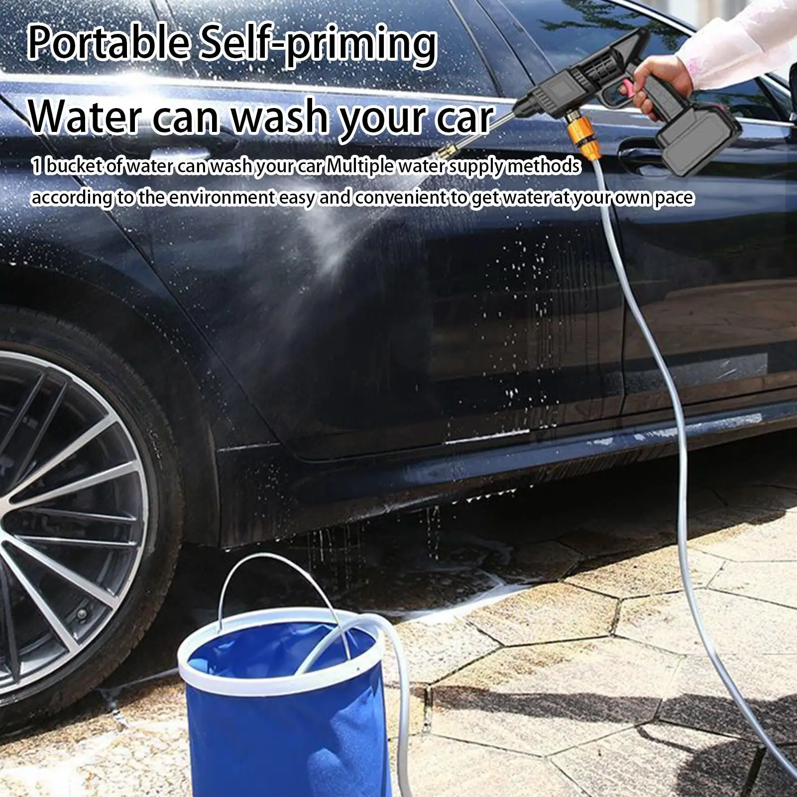 

High Pressure Car Washer 5 Mode Handheld Sprayer Pressure Boosting Multifunctional Efficient Shower Washer Wand Cleaning Tool