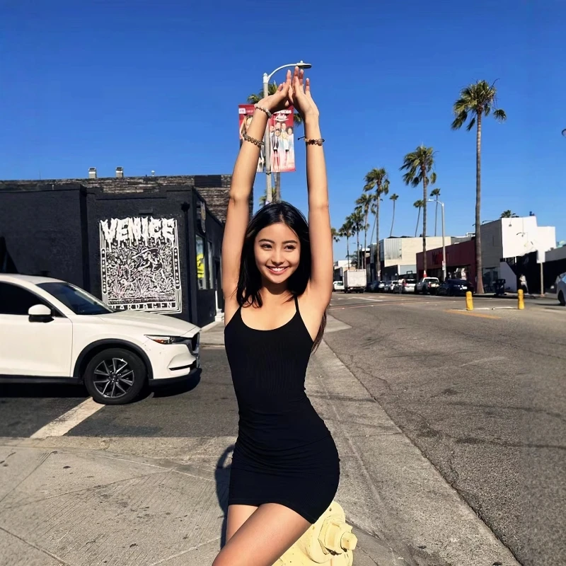 

Kendall Pure Desire Spicy Girl ort Strapl Dr Women's Tight Fitting Bodycon Dr Korean Sle High Waist Cotton Summe...