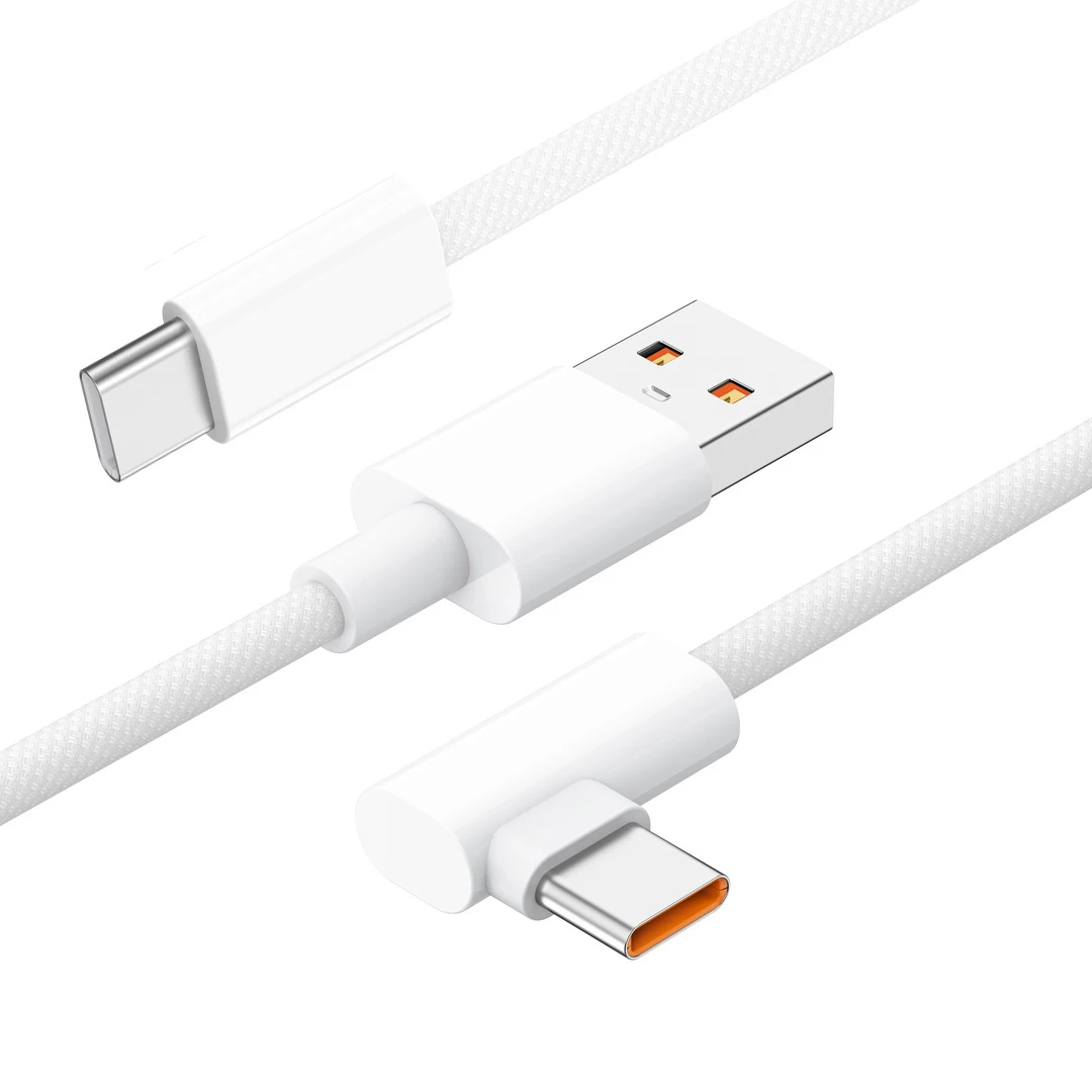 USB to USB C Cable 90 Degree Elbow Super Fast Charge USB C Cable For iPhone 15 16 17 for Samsung for Xiaomi for redmi