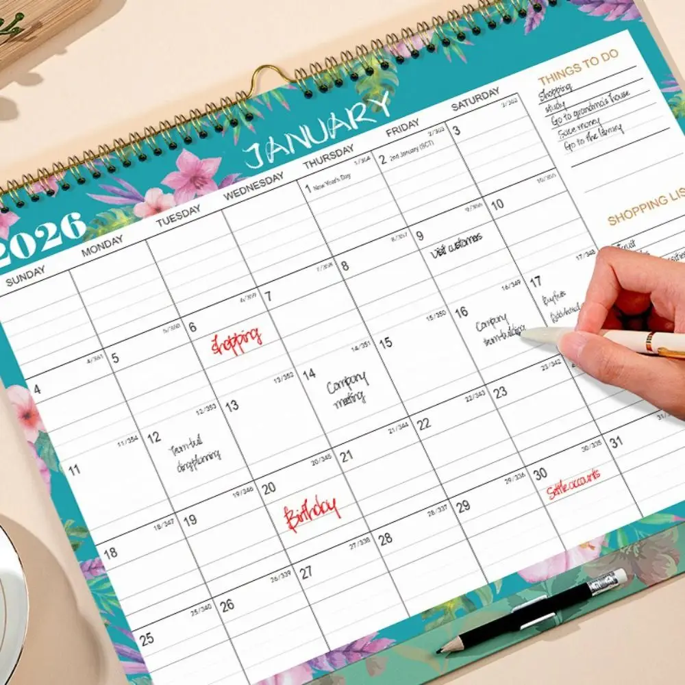 English Version 2026 Wall Calendar Large Date Blocks Thick Paper Wall Calendar Vertical Display Aesthetic Design