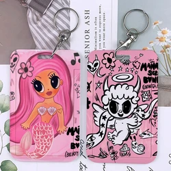 Pink KAROL G Keychain Card Holder Keychains MAÑANA SERÁ BONITO BICHOTA SEASON Holders Bank Bus ID Credit Cards Key Ring Chains