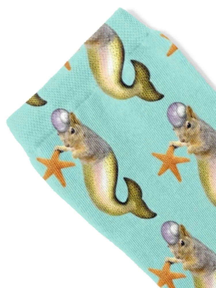 Mermaid Squirrel Socks luxe basketball New year's professional running Male Socks Women's