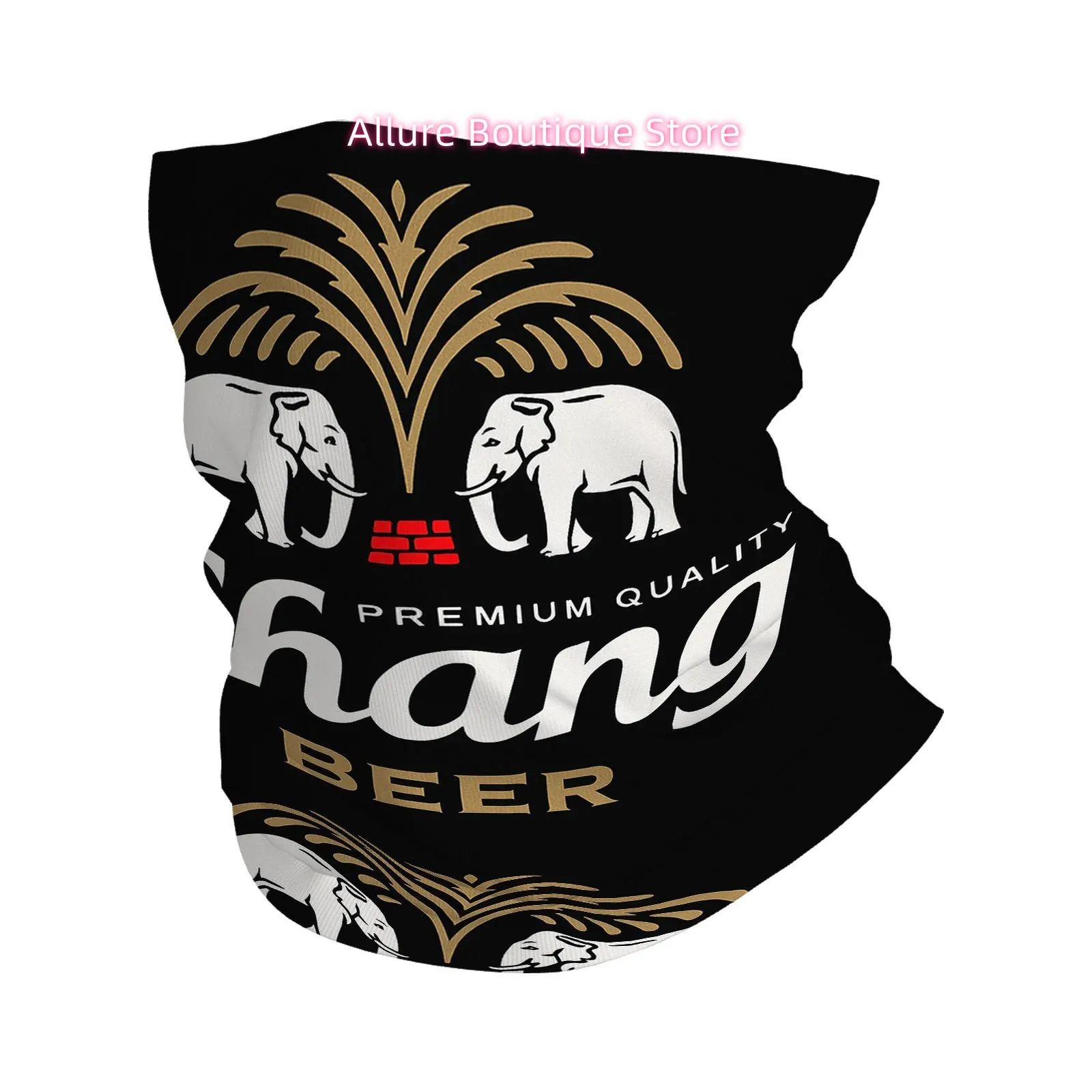 1 Chang Beer, Elephants Tusks, Premium QualityPrint Scarf - Multi-Functional Face & Neck Mask | Breathable Unisex Versatile Holi