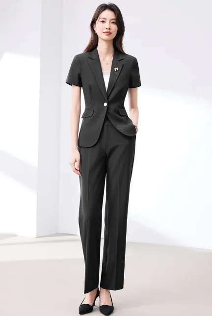 Summer short-sleeve suit set women's coat pants cross-border professional clothing women's set temperament trendy