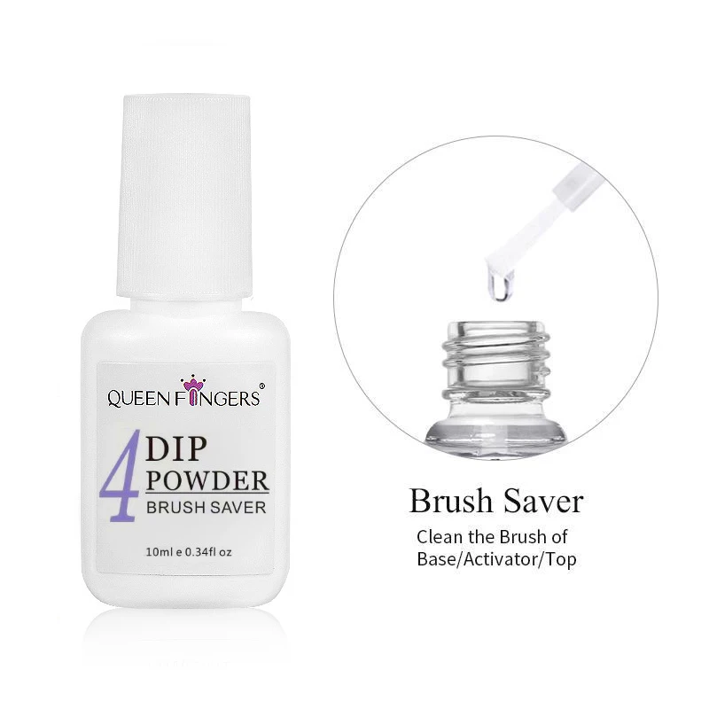 Sistema de inmersión en polvo para uñas, Kit de líquido, Base, capa superior, activador, protector de cepillo, arte de uñas, secado Natural sin lámpara UV, cura, 10ml, 4 Uds.