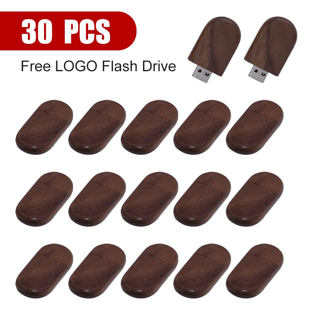 

30pcs/lot USB Flash Drive Memory Stick 2.0 Wooden Free Logo Personal Customized Pendrive 4GB 8GB 16GB 32GB 64GB Wedding Gift