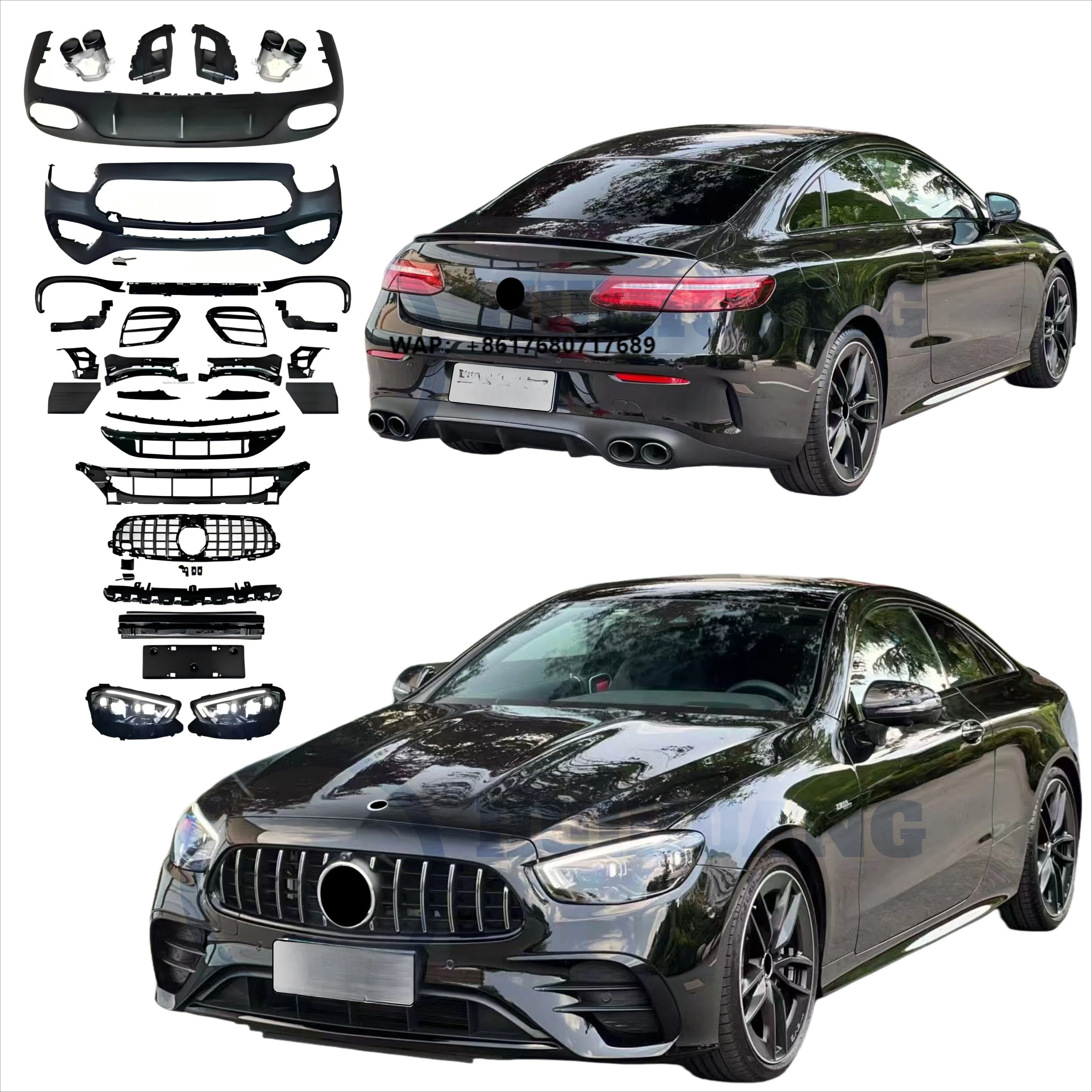 Auto Body Kit for Benz E Class C238 Upgrade to E53 E63 Coupe Style Including Front Rear Bumper Rear Diffuser