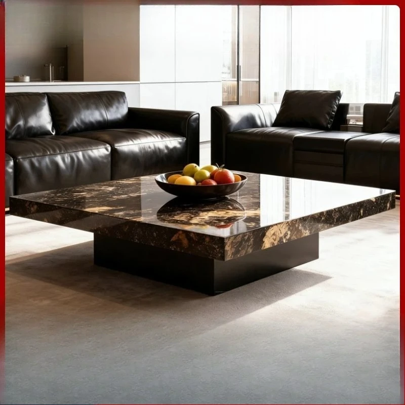 

Pure natural luxury stone bright galaxy box coffee table, modern Italian home improvement living room coffee table optional