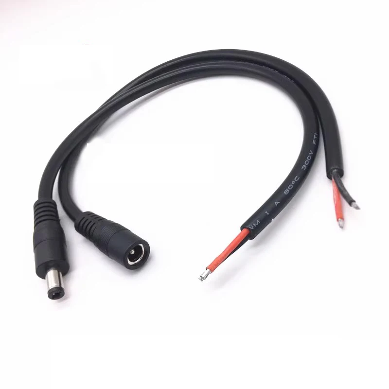 Copper DC5.5*2.1MM Male Female Power Cable 12V High-Power DC 0.3m For Monitoring equipment Router Laptop Vehicle