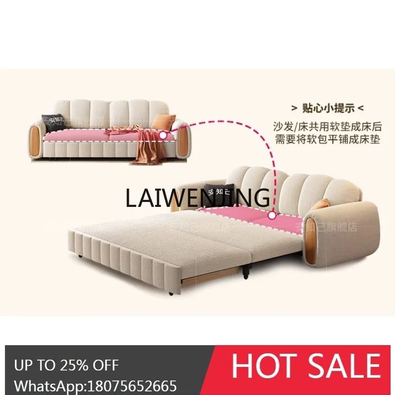 

cloud sofa bed small apartment multi-function folding dual-purpose double straight row telescopic