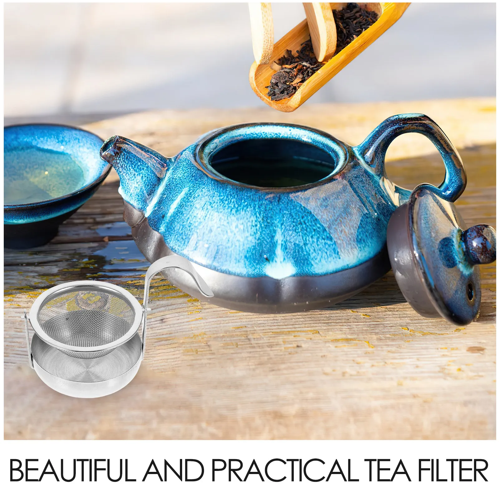 Tea Filter Strainer Infuser Mesh Drainer for Loose Reusable Stainless Steeper Cup