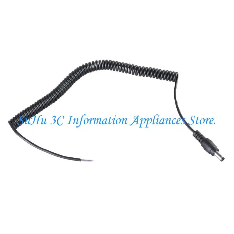 

J0MB Extendable 5.5x2.5mm to 2Pin Spring Coiled Cable Power Cord Wire for DIY Use Fit 5.5x2.1mm for LED Lights and Dashcams