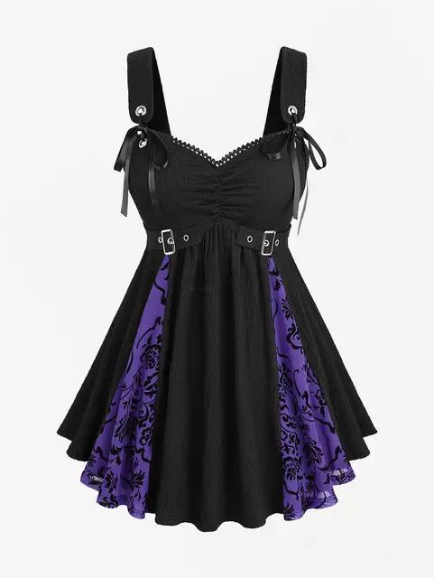 Damskie topy na ramiączkach plus size, kwiatowe, z siateczki, z aplikacjami z materiału flockowanego, teksturowane, marszczone, z ozdobnymi przelotkami i klamrami, kamizelki, letnie, codzienne bluzki 2026.
