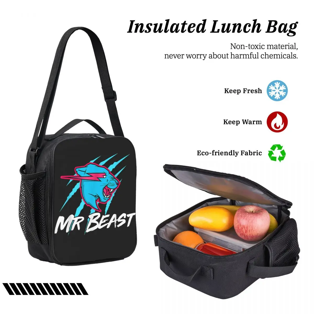 3 Stuks Mr Beasts Schooltassen Set Voor Kinderen Gaming Beasts Stijl Pennenbakjes Rugzak Sets Met Lunchbox Voor studenten Knapzak