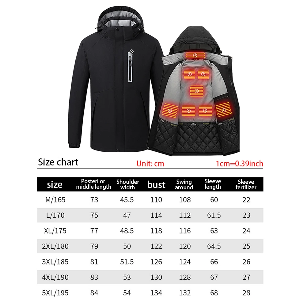 الشتاء سترة التدفئة الذكية 8 مناطق معطف التدفئة 3 والعتاد درجة الحرارة قابل للتعديل USB شحن سترة الشتاء سترة التدفئة الذكية