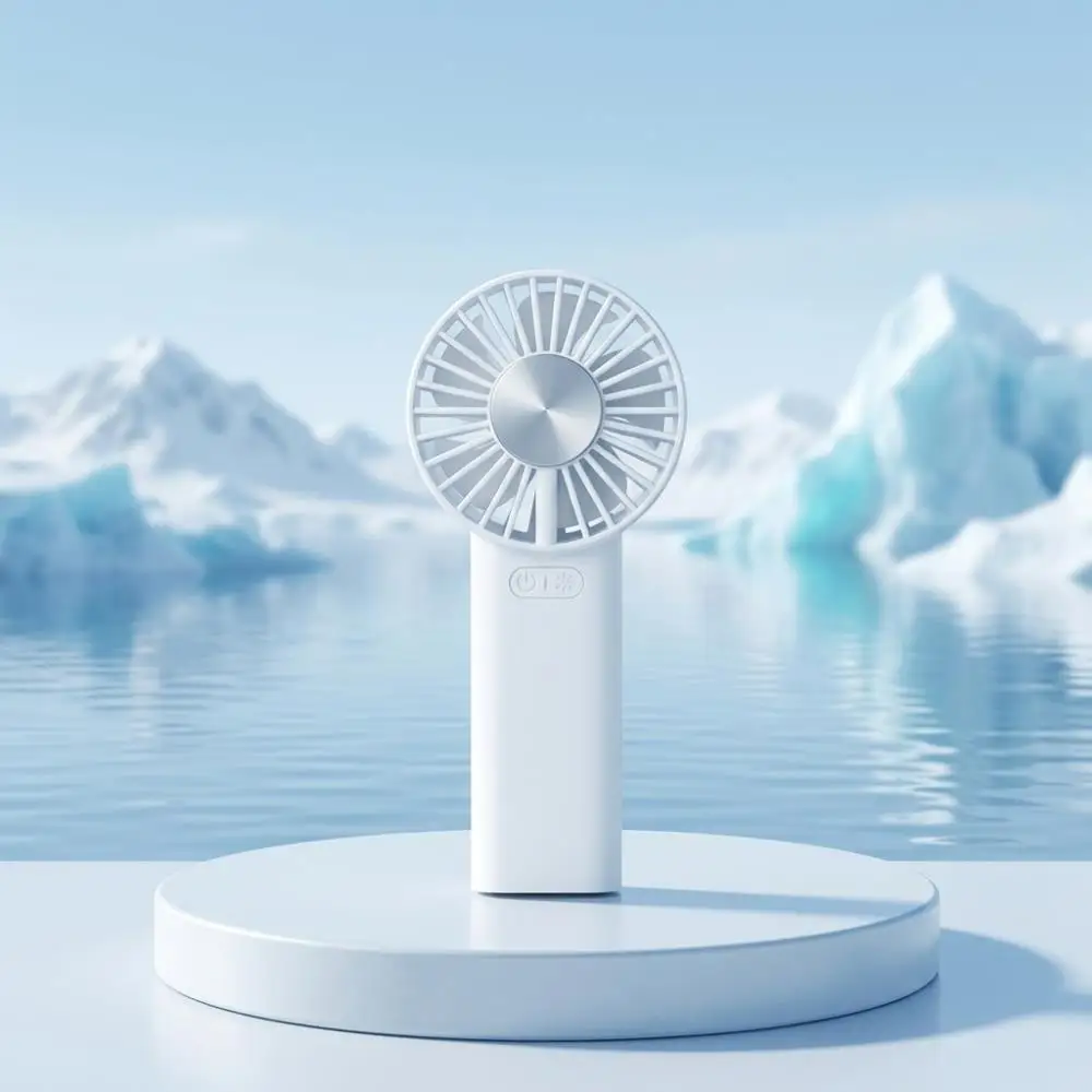 OEM Custom USB Handheld Fan Portable Mini Air Cooling Fan Rechargeable DC 5V 4000mah Plastic Outdoor Cold Compress Fan view 5