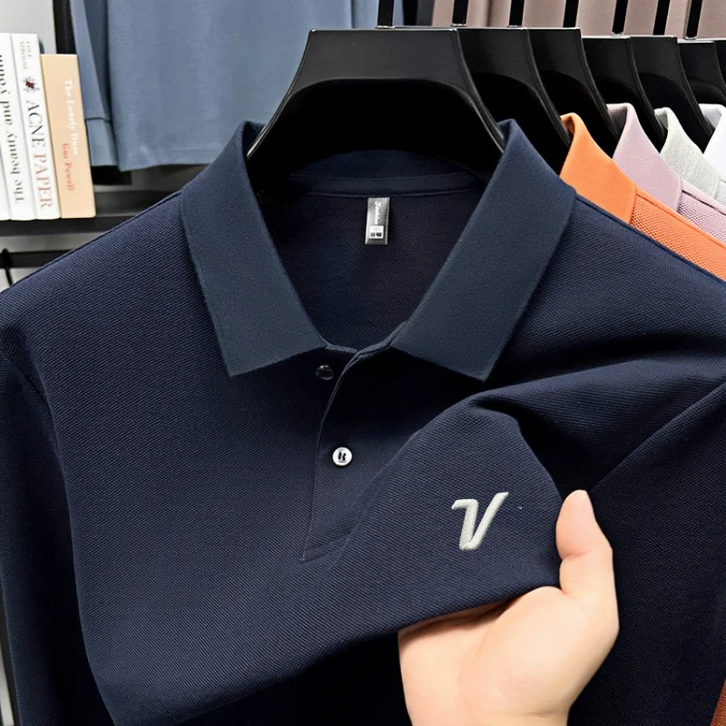 جولف ماركة قميص بولو بأكمام طويلة 100% القطن رسالة مطرزة الرجال أفضل الخريف جديد مريح وتنفس تي شيرت غير رسمي #4