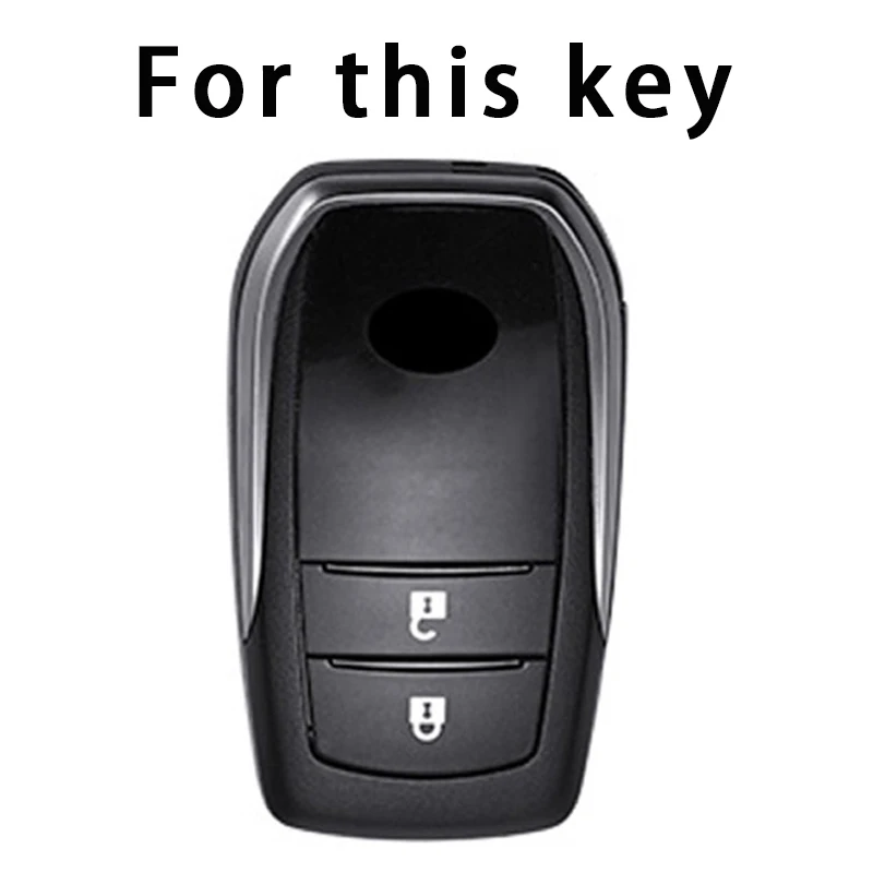 Funda de TPU para llave de coche, carcasa de 2 botones para Toyota Hilux Innova Rav4 Fortuner Yaris 2021, soporte para llavero, accesorios