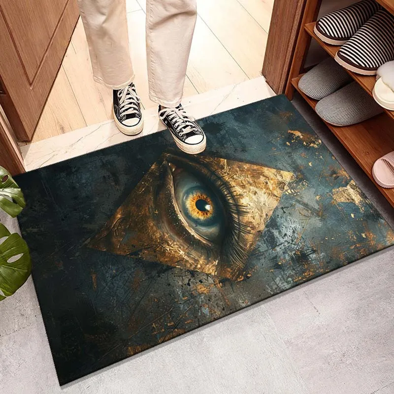 

1pc Devil's Eye Printed Carpet - Crystal Velvet Non-Slip Durable Mat for Living Room, Bedroom, Decoration