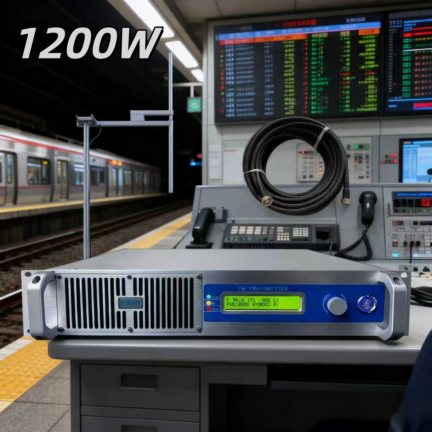 

TC- High-Durability 1200W FM Transmitter with Antenna & Cable – Stable Performance for Rail Transit Broadcasting