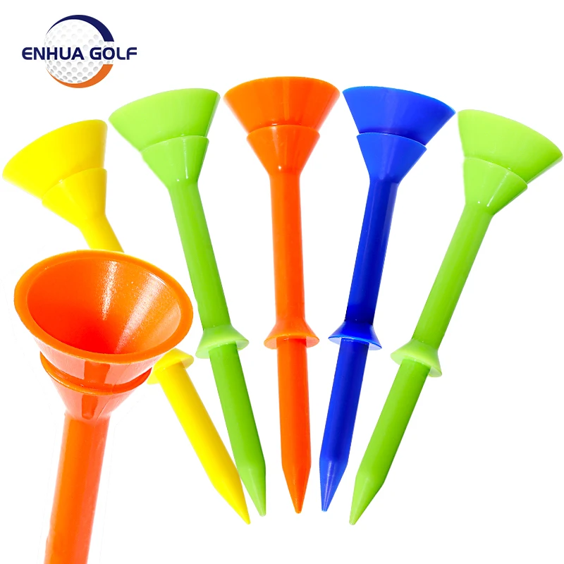 Golf Tees Plastic 3 1/4 83mm 50 Pcs aggiornamento infrangibile riutilizzabile grande tazza ridurre attrito lato Spin Bulk per uomo donna 5 colori