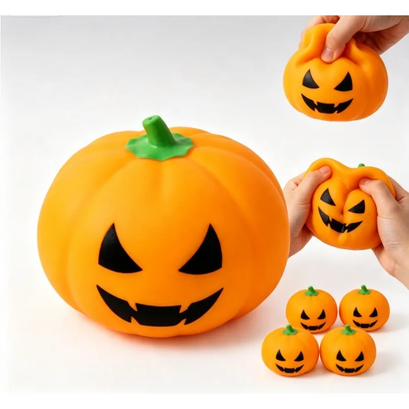 2026 Halloween Pumpkin Head Squishy Toy Squeeze Stress Relief Fidget Toy Gift Box Halloween gift for Party Favorite - view 6