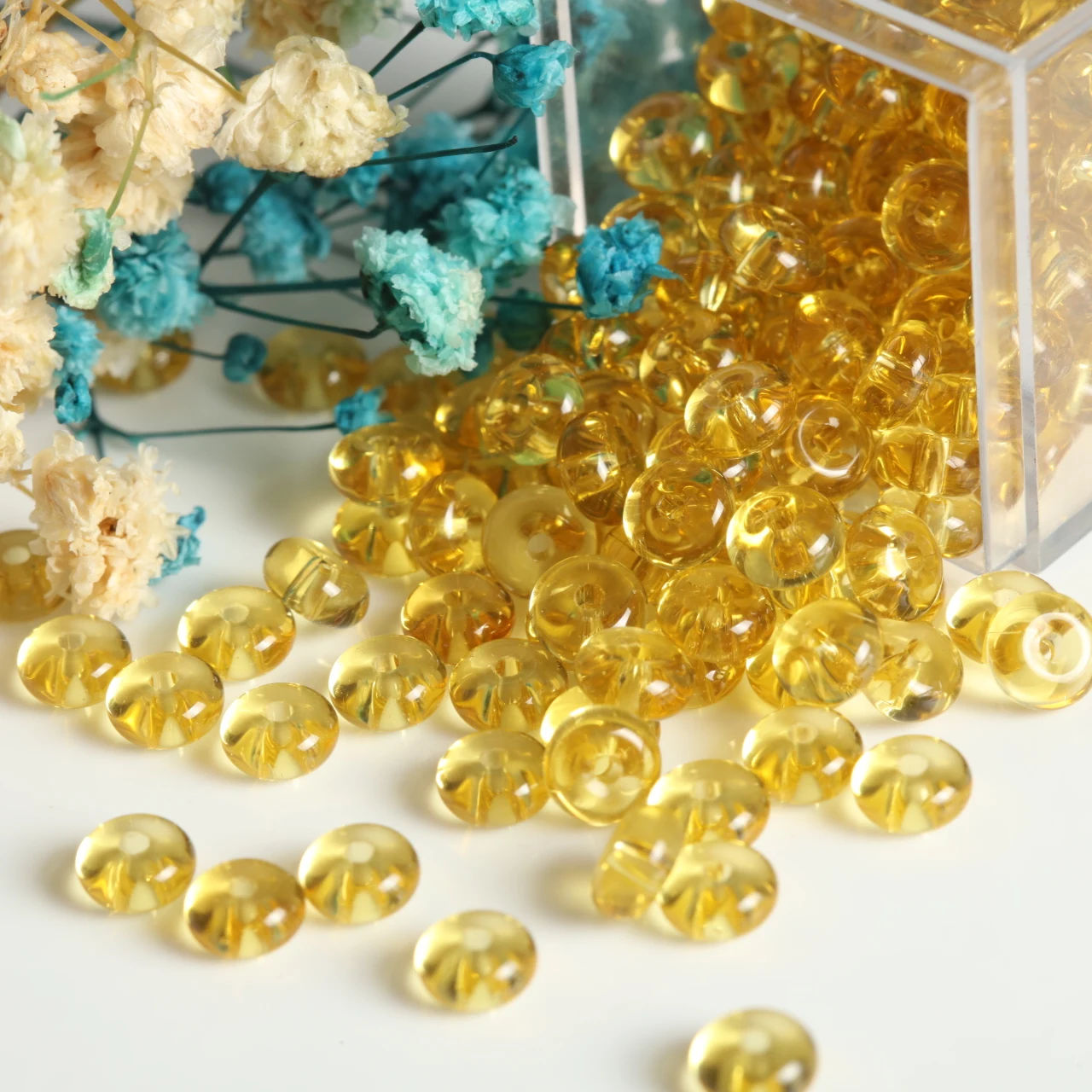 480Pcs/Bag Glass Abacus Beads 3x6mm Wheel Beads Colorful Scattered Beads Handmade Decoration DIY Accessories Bulk Wholesale