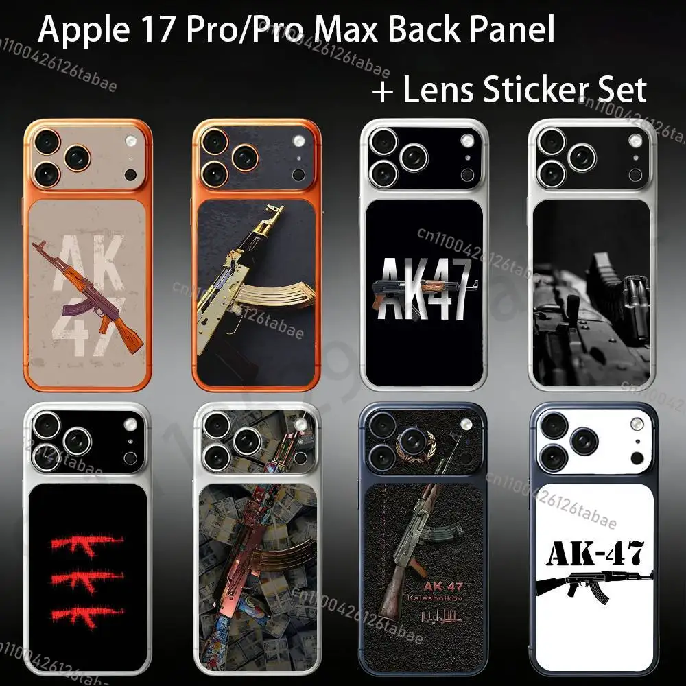 Cool Ak-47 King of Guns For iPhone 17Pro/ProMax Battry Back Cover with Camera Decal Skin Rear Protective Sticker Film