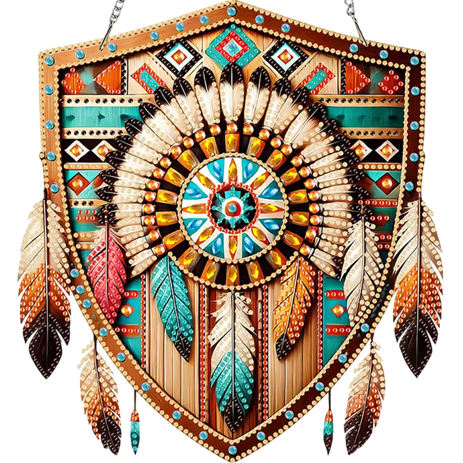 

Подвески-щиты в этническом стиле особой формы со стразами и алмазной мозаикой, украшения для алмазной живописи, подвески для алмазной живописи