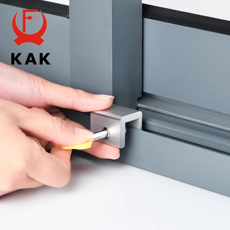 KAK Adjustable Window Lock Stopper Safety Locks for Kids and Pets Anti-theft Door Lock Non Punch Sliding Window Lock Hardware