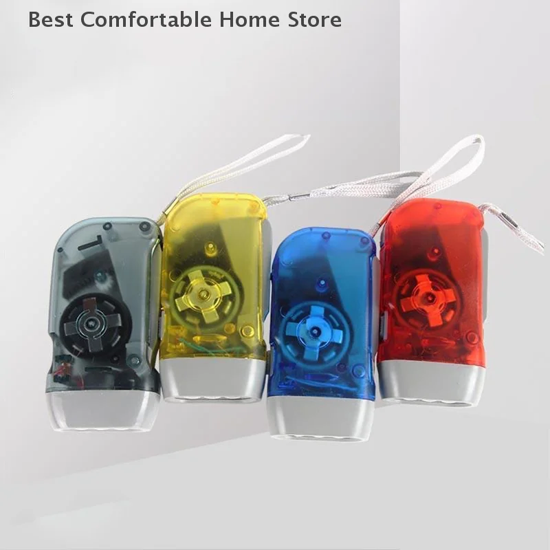 1Pc Household Hand-held Self Generating Flashlight Rechargeable Outdoor Night Camping Rainproof Portable LED Lighting Flashlight
