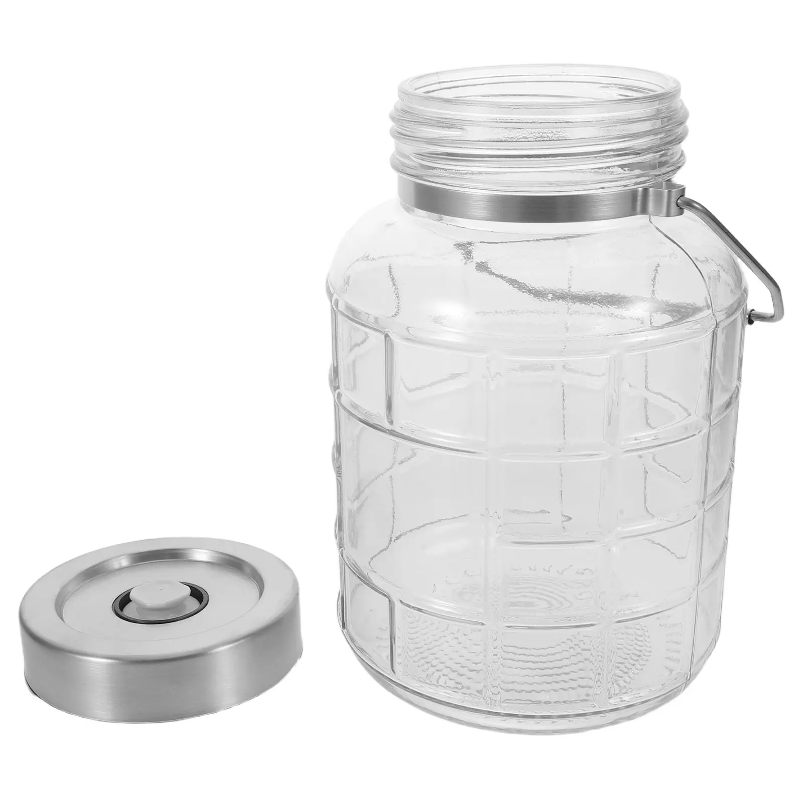 

2000Ml Transparent Glass Fermenting Jar with Precision Airtight Valve for Home Fermentation Pickling Wine Making Cereal Grain
