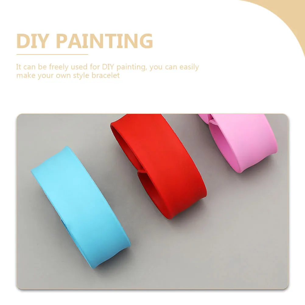 

6pcs Slap Bracelets Kids Girls Sky Steel Silicone Painting Party Favors Craft Supplies Toys Gifts Bulk