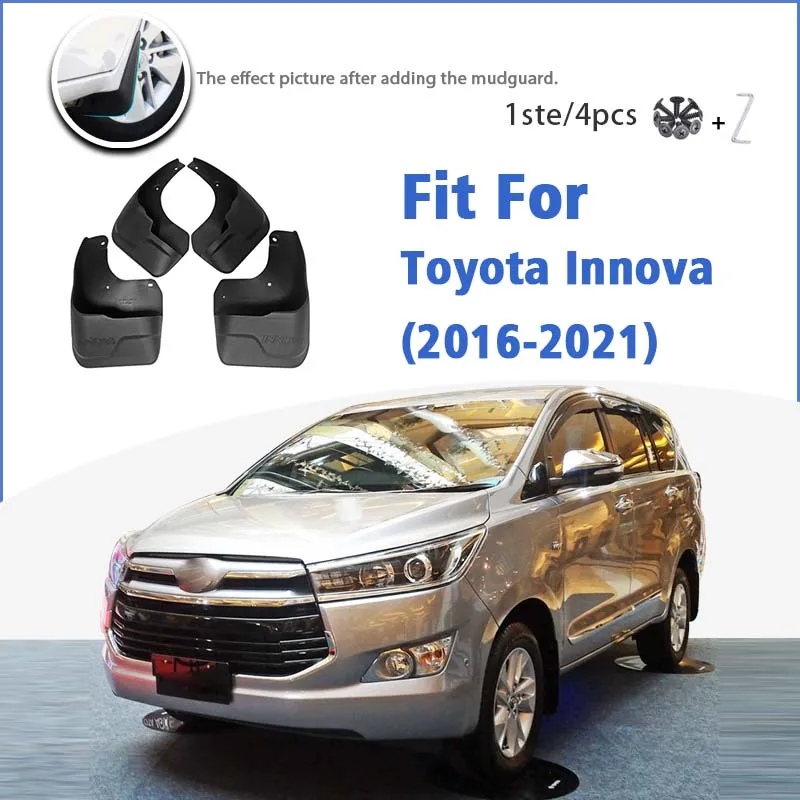 Mudguard For Toyota Innova 2016-2021 Front Rear 4pcs Mudflaps Mudguards Car Accessories Auto Styline Splash Guard Fender