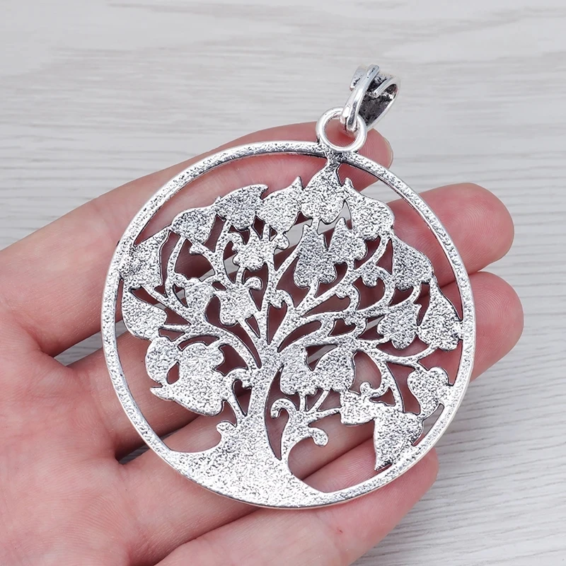 3 x Antique Golden Color Large Life Tree Round Charms Pendants For DIY Necklace Jewelry Making Accessories