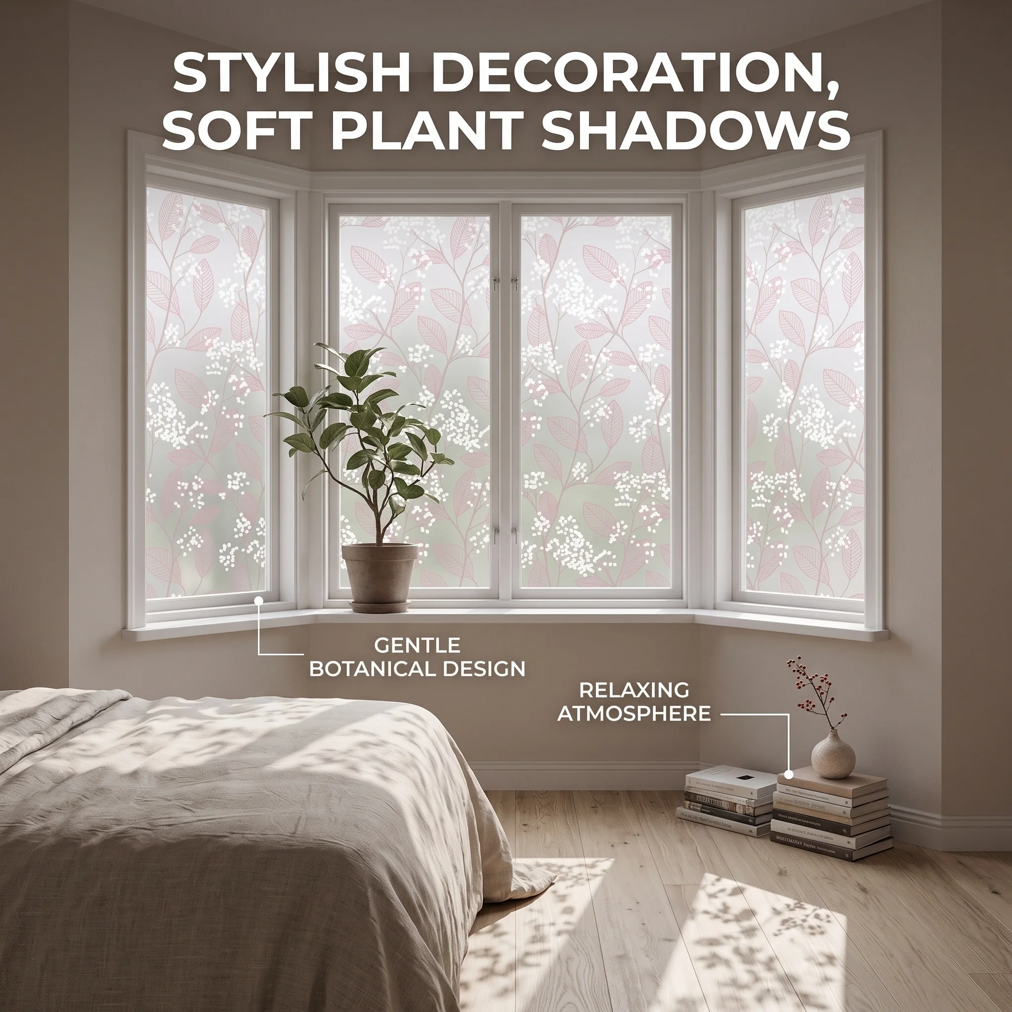 Pink Leaf & White Flower Self- - огляд і ціна Window Insulation Film