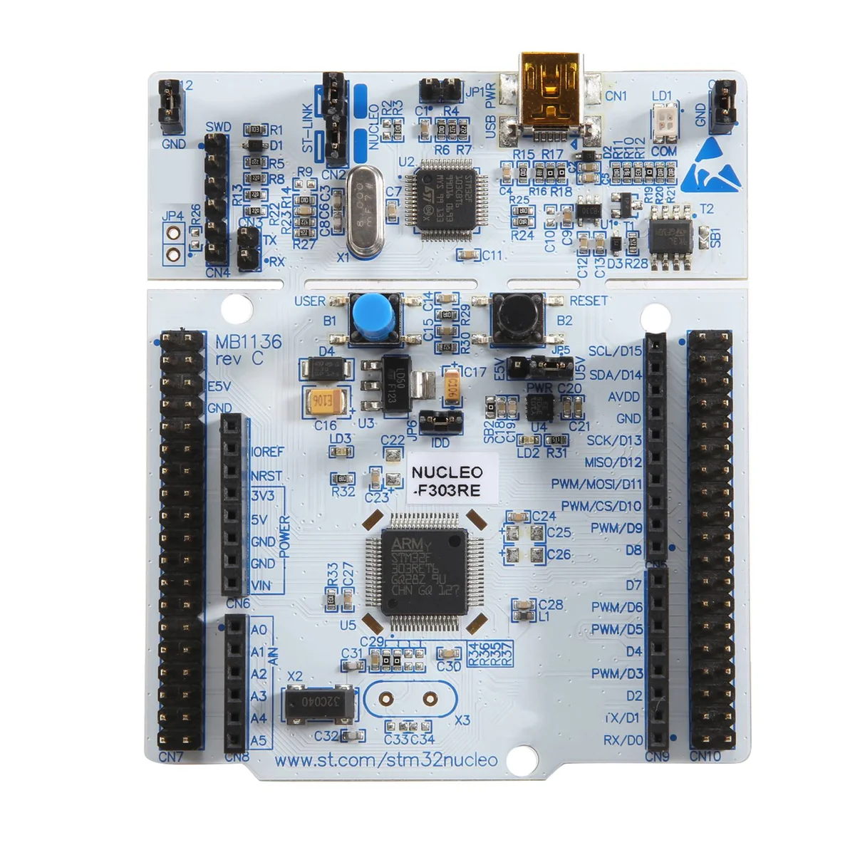 NUCLEO F303RE Development Boards & Kits ARM 16/32-BITS MICROS BOARD CORE CHIP STM32F303RET6