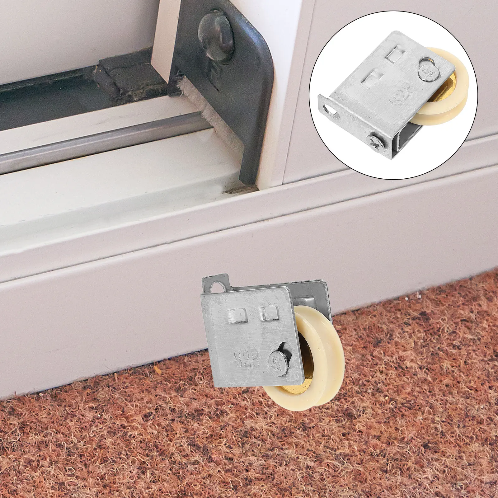 Adjustable Stainless Steel Sliding Door Pulley Roller for Heavy Duty Window Cabinet Tracks Quiet Wear Resistant Door Guide Wheel