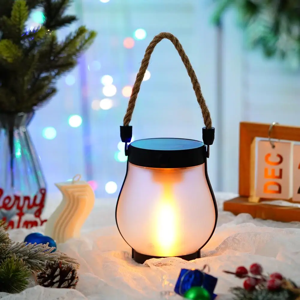 Luce da campeggio ricaricabile USB Luci a fiamma solare IPX4 Impermeabile 800 lumen 1200mAh Lanterna sospesa Luci esterne ﻿