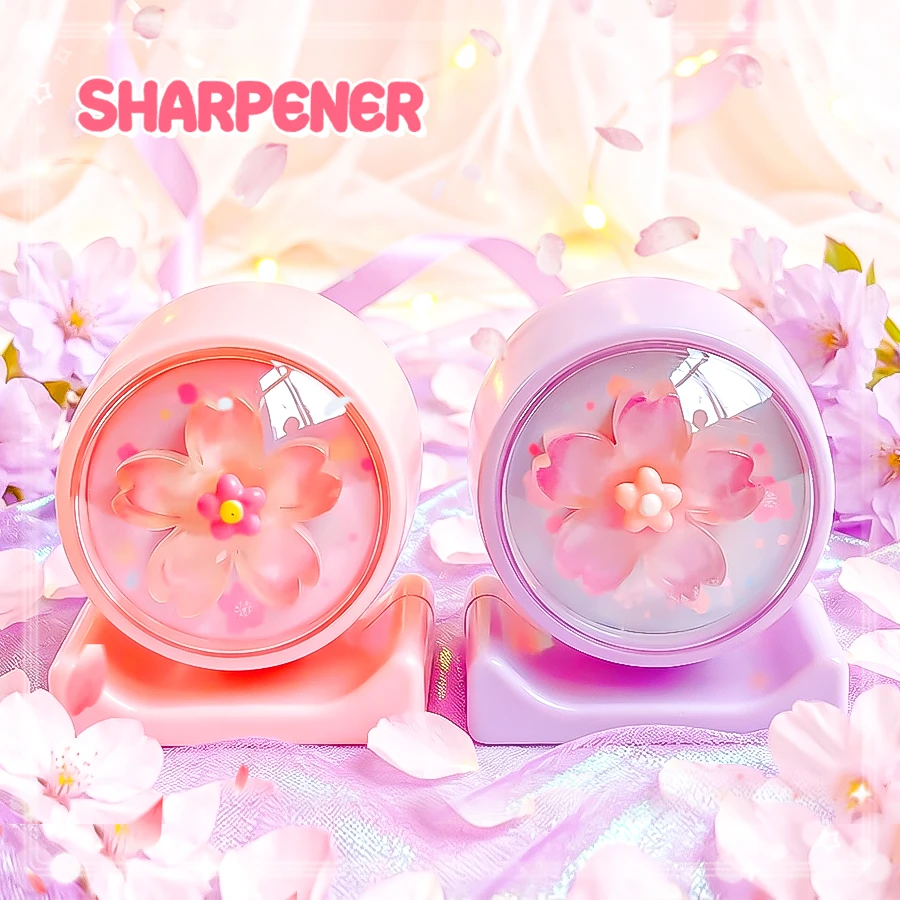 kawaii school supplies creative stationery useful for school teacher gift cherry blossom funny pencil sharpener school supplies